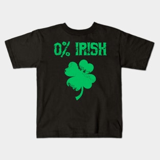 0% Irish Funny St Patrick's Day Kids T-Shirt